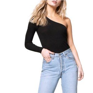 BB Dakota Shoulder and Wiser One Shoulder Black Bodysuit M
